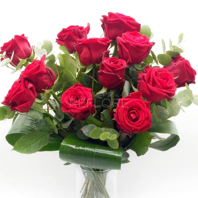 12 Rose Rosse (Olandesi) con decori