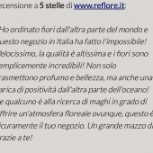 ⭐️⭐️⭐️⭐️⭐️ Una bellissima recensione tra le migliaia… noi ci mettiamo passione e impegno… Grazie per darci fiducia ogni giorno! 🌷🌸⭐️🌺💐